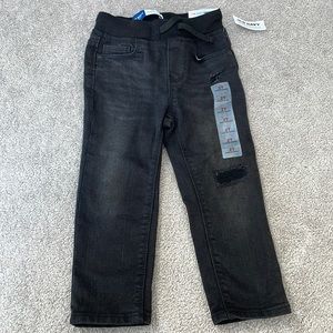 Old Navy Size 2T Distressed Black Denim Jeans NWT
